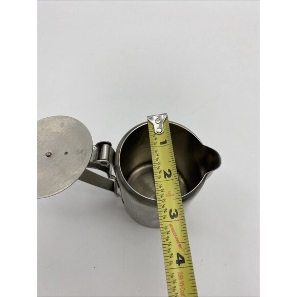 Vintage Don Stainless Steel Creamer‎ Dispenser Hinged Lid Lot Of 2 Japan Syrup - Picture 9 of 9